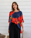 Remi Top - Navy/Red