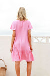 Drop Hem Dress - Pink