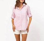 Pin Stripe Shirt - Pink/White
