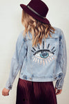 The Others Seeing Eye Denim Jacket Mid Blue