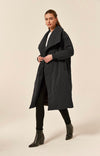 Tirelli Snap Front Overcoat - Black