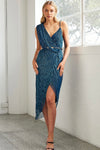 Saville Dress - Metallic Blue