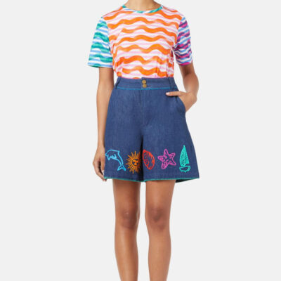 Gorman Taking Time Embroidered Denim Short