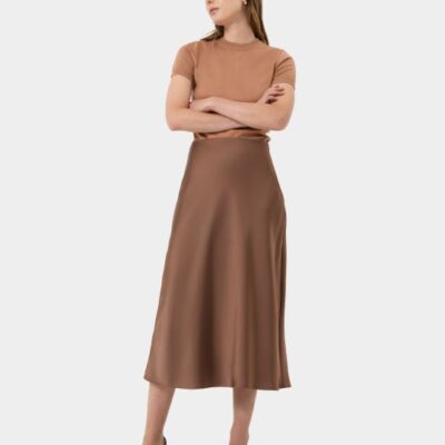 Forcast Kalena Satin Bias Skirt