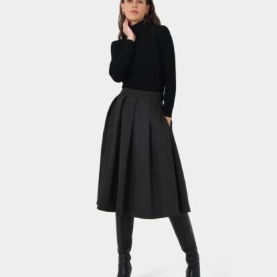 Forcast Ryan Pleated Midi Skirt