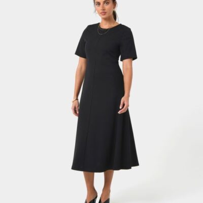 Forcast Leah A-line Midi Dress