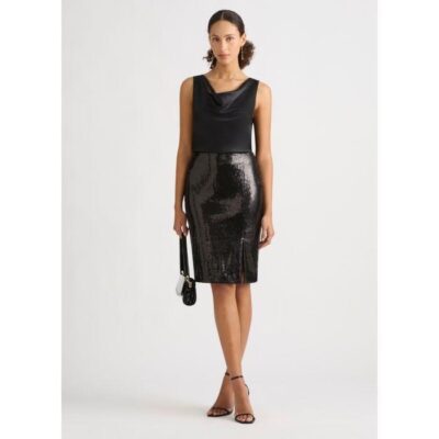 David Lawrence Sidra Sequin Pencil Skirt