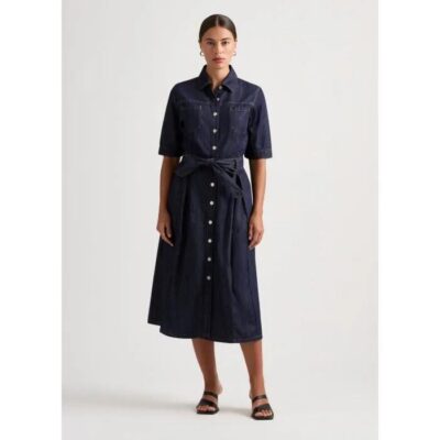 David Lawrence Basile Denim Shirt Dress