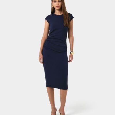 Forcast Lulu Ruched Midi Dress