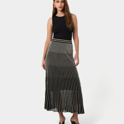 Forcast Lucy Pleat Knit Midi Skirt