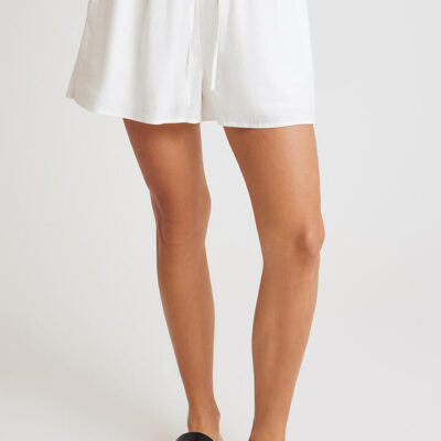 Ode Atlas Linen Short Bright White