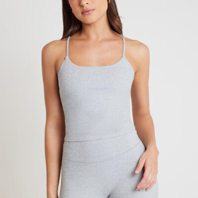 Stylerunner Flow Cropped Tank Light Grey Marl