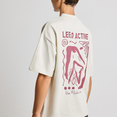 Leelo Active Pilates Collection Boyfriend Tee V5 Bone