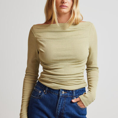 Nude Lucy Ziel Off Shoulder Top Matcha