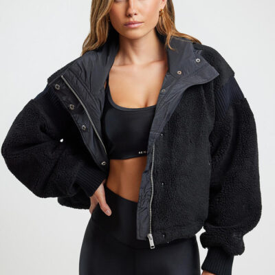P.E Nation District Crop Jacket Black