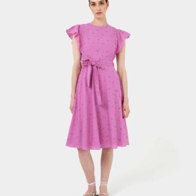 Forcast Kavya Tie-waist Cotton Dress
