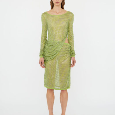 Christopher Esber Cirrus Cutaway Long Sleeve Midi Dress