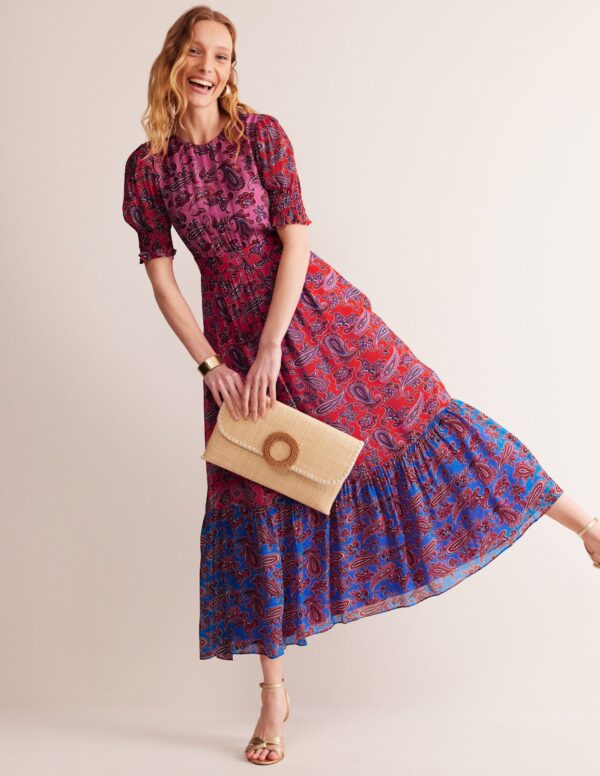 Boden Smocked Cuff Maxi Dress