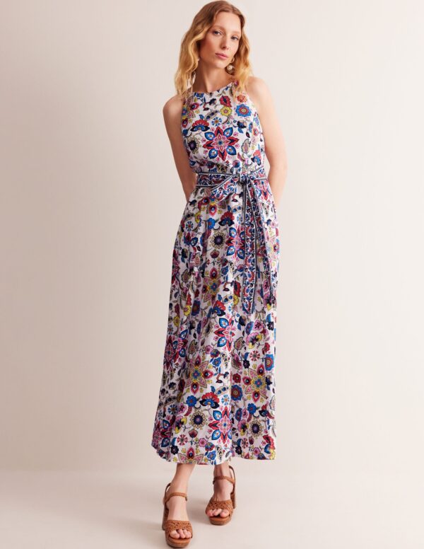 Boden Linen Maxi Halter Dress