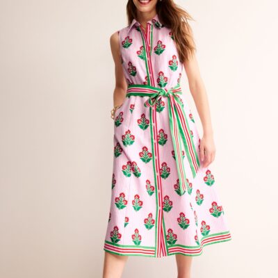 Boden Kate Linen Midi Shirt Dress