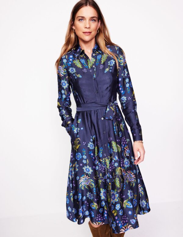 Boden Kate Satin Shirt Dress