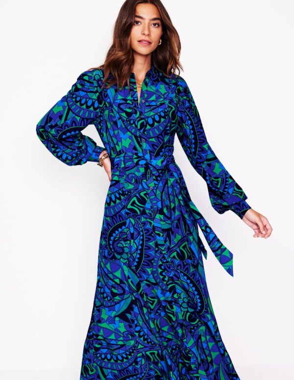 Boden Martha Godet Maxi Shirt Dress
