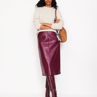 Boden PU Straight Skirt