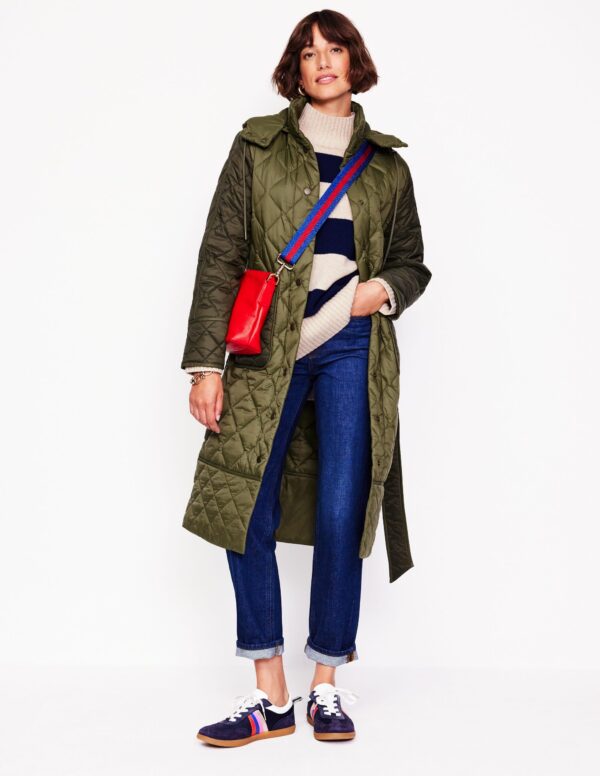Boden Quilted Belted Coat