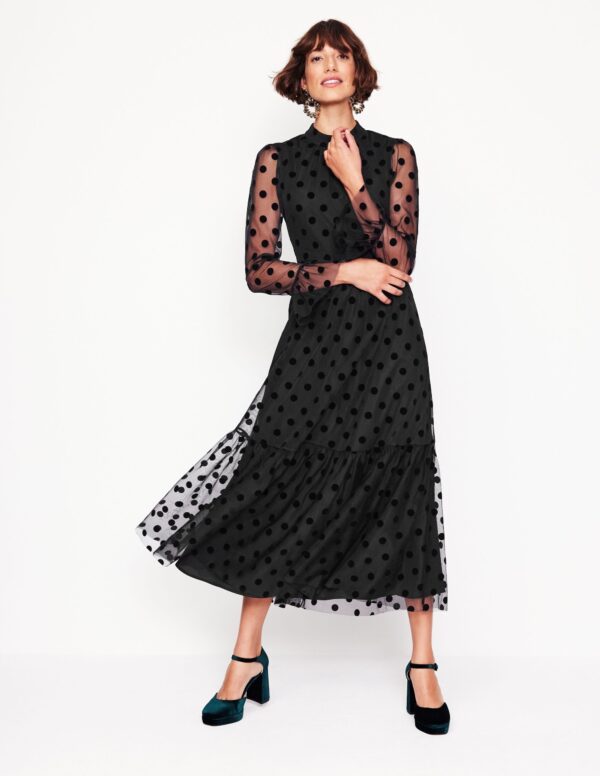 Boden High Neck Tulle Tea Dress