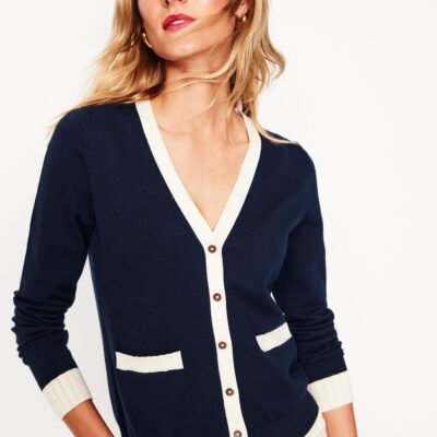 Boden Emilia Cotton V Neck Cardigan