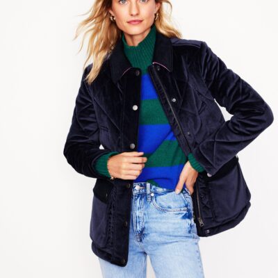 Boden Quilted Velvet Jacket