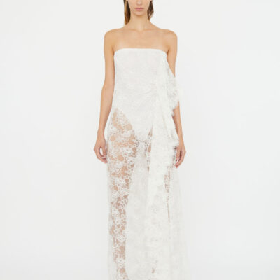 Christopher Esber Floating Lace Strapless Gown