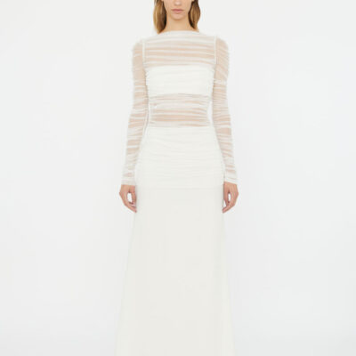 Christopher Esber Veiled Tulle Overlay Gown