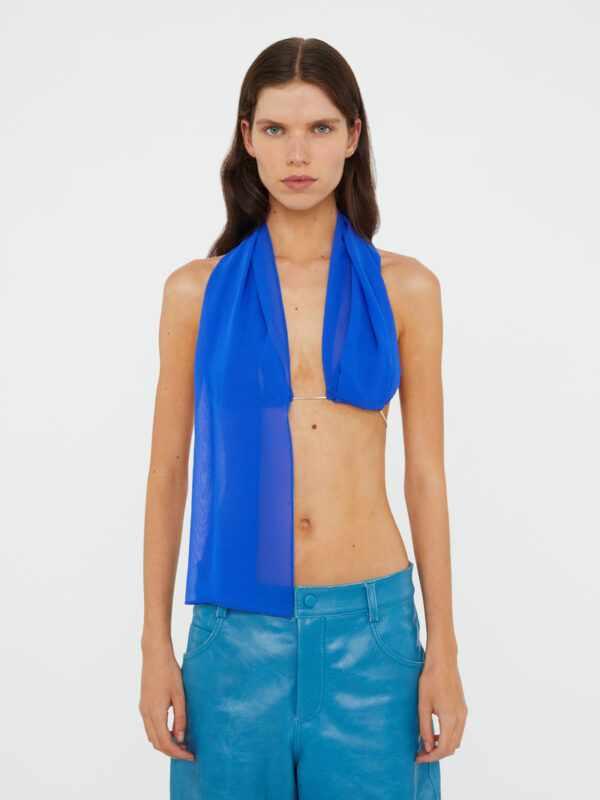 Christopher Esber Silk Scarf Chain Bra Top