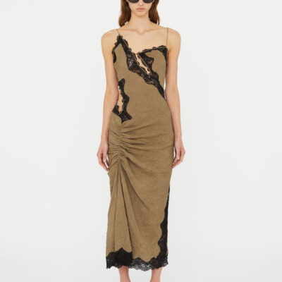 Christopher Esber Crimped Lace Cami Dress