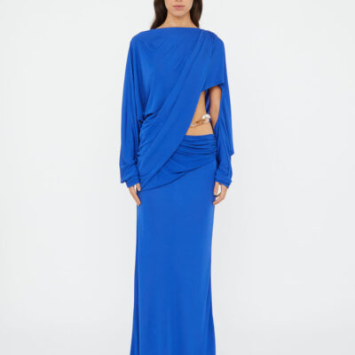 Christopher Esber Encased Nature Resin Draped Jersey Dress