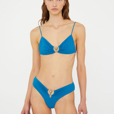 Christopher Esber Ruched Orbit Triangle Bikini Top