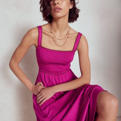 Boden Smocked Trim Maxi Dress