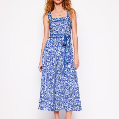 Boden Square Neck Seam Midi Dress