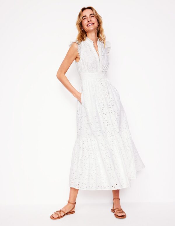 Boden Wren Broderie Midi Dress