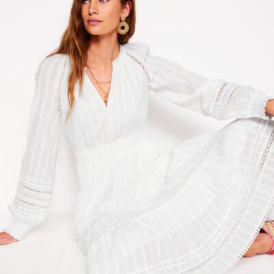 Boden Ruffle Smocked Cotton Dress