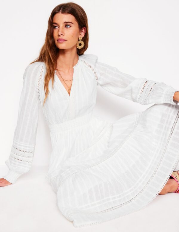 Boden Ruffle Smocked Cotton Dress