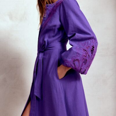 Boden Mae Linen Blend Shirt Dress