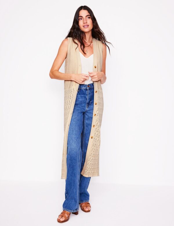 Boden Cotton Sleeveless Cardigan