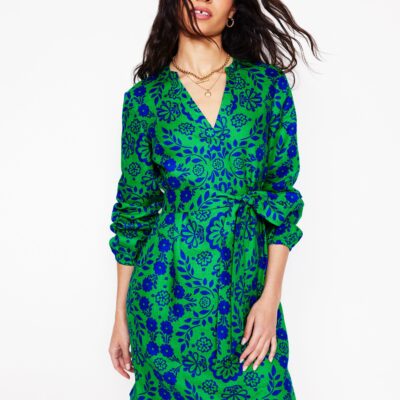 Boden Cleo Linen Tie Waist Dress