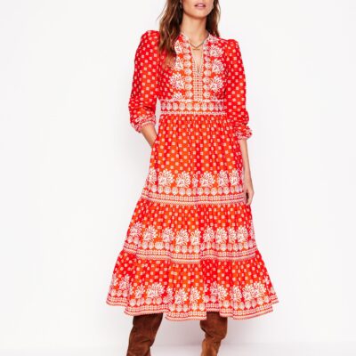 Boden Violet Cotton Midi Dress