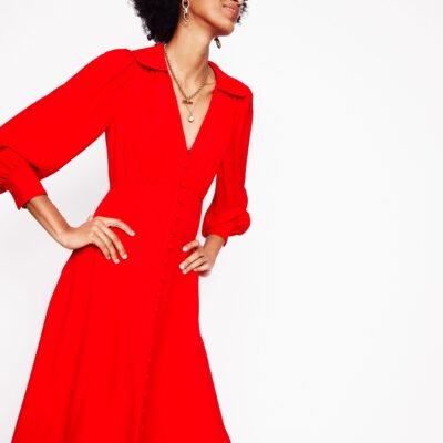Boden Scalloped Collar Tea Dress