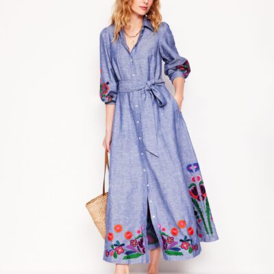 Boden Clara Linen Blend Shirt Dress