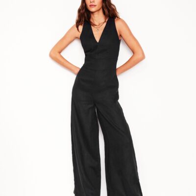 Boden V Neck Linen Jumpsuit