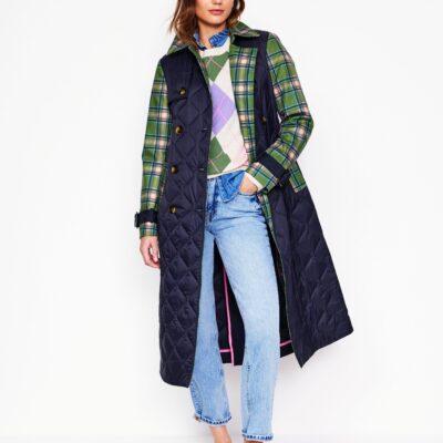 Boden Quilted Trench Coat